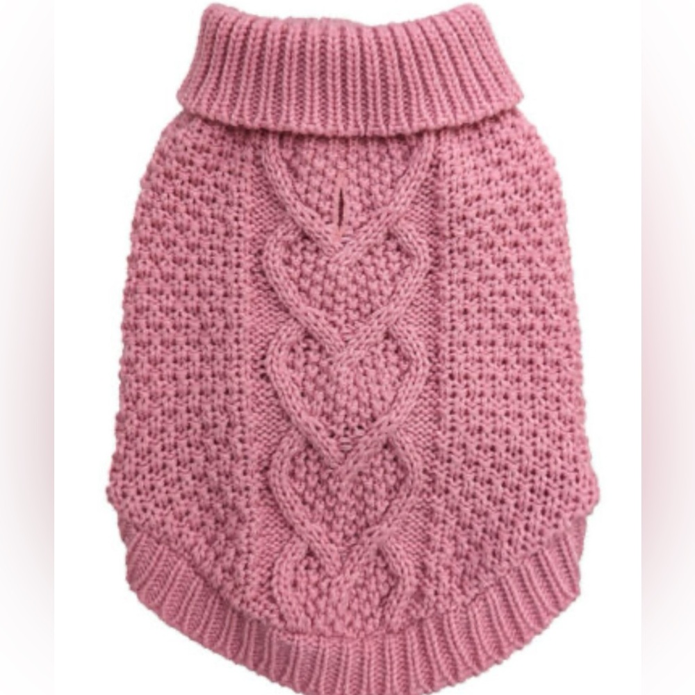 FASHION PET CHUNKY HEART SWEATER PINK